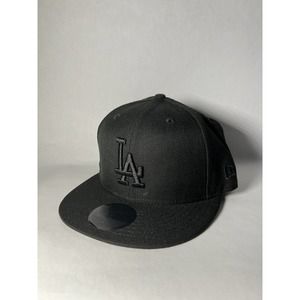 New Era 59Fifty Men's Cap MLB Los Angeles Dodgers Black on Black LA Fitted Hat